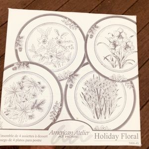 American Atelier - Holiday Floral Plates.